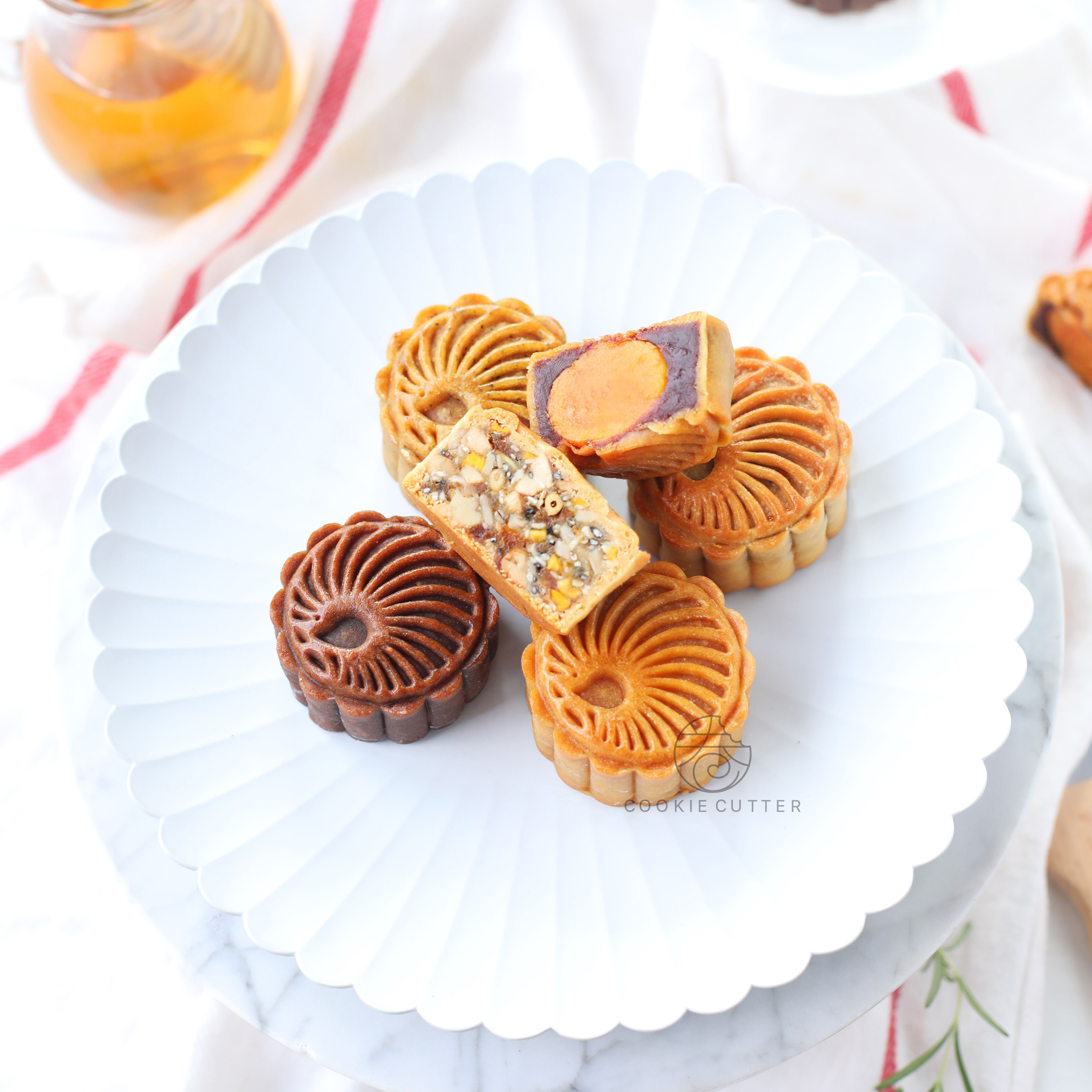 6 Stks/set 50G Chinese Stijl Patroon Mooncake Mal Handdruk Deegvorm Mid Autumn Festival Fondant Rijstcake Decoratie Ook