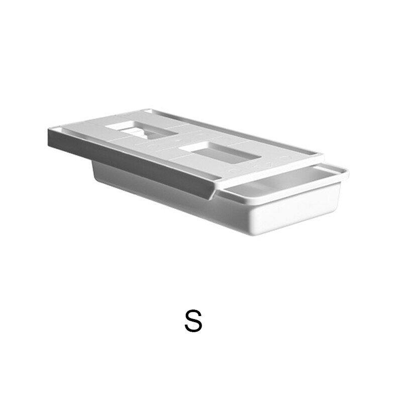 Hidden Table Under Paste Plastic Desk Organizer Memo Pen Stationery Storage Box Case Desk Drawer Divider Stationery Sticky Decor: S