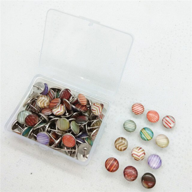 120pcs/box Push Pins Thumb Thumbtack Board Big Head Push Needle Pins Drawing Photo Wall Studs Office School Supplies: silver