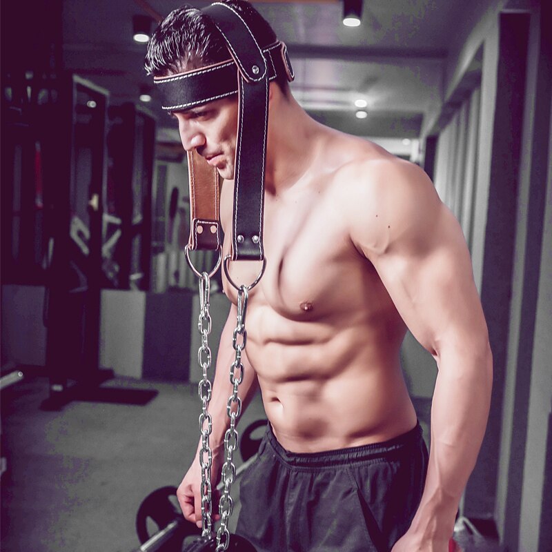 Head Neck Training Fitness Weight Bearing Hat Shoulder muscle Trainer With Chain for Gym Weight Lifting Strap Workout Equipments