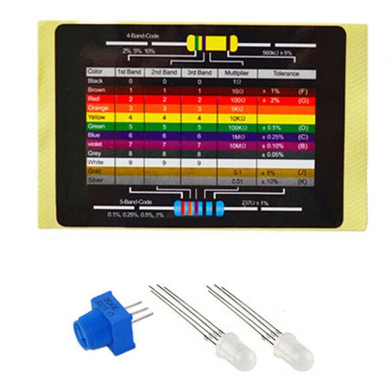 Electronic Component Assorted Kit Breadboard Components Projects Resistance Meters For Beginners Learning Starter