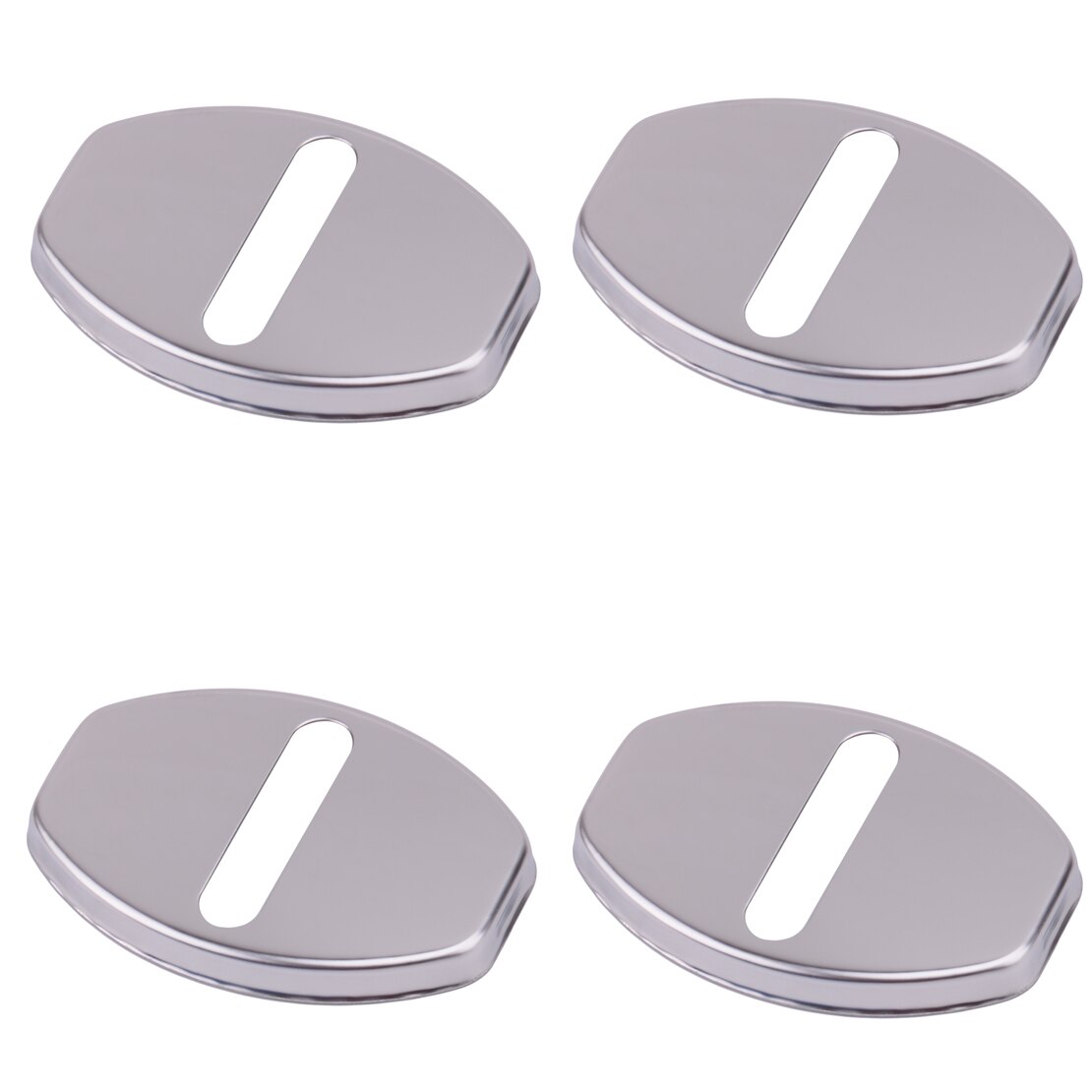 Car 4pcs Stainless Steel Door Lock Cover Buckle Trim Cap Decor Protective Case Fit for Porsche Boxster Cayman Cayenne: silver