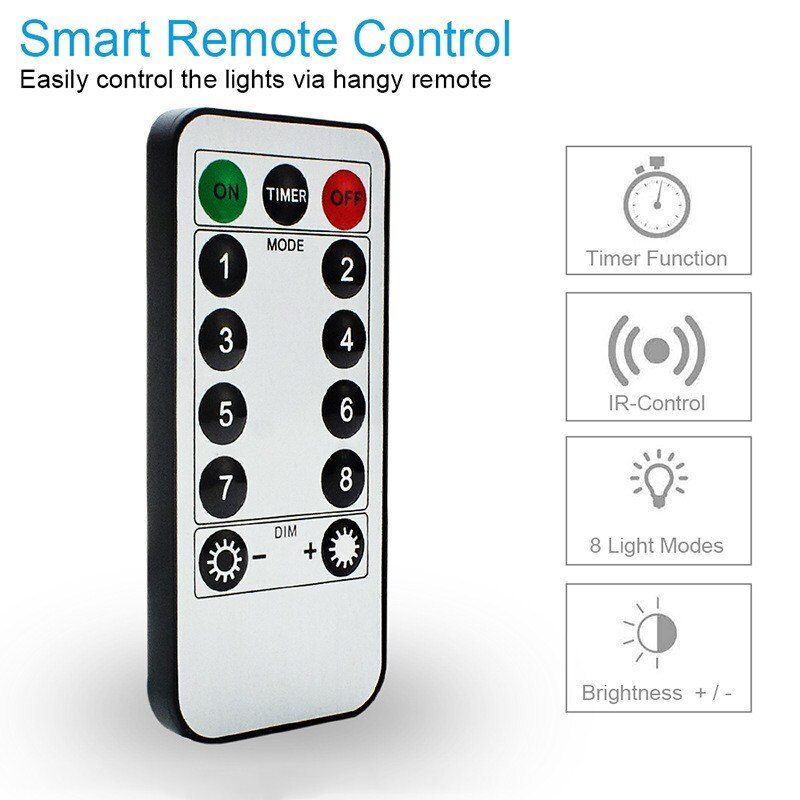 20/50/100 Led Koperdraad String Lights Usb Plug-In Fairy Lights Met Afstandsbediening 8 Modi Verlichting Waterdicht afstandsbediening Timer