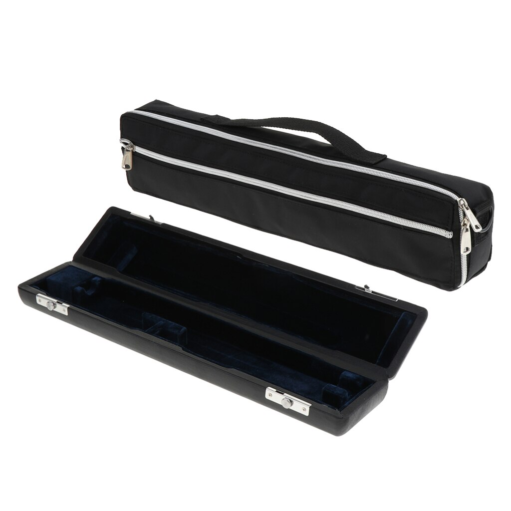 Funda acolchada de transporte para flauta de 43cm y 17 agujeros, con bolsa de almacenamiento, cubierta de bolso, contenedor negro para amantes de la flauta, 1 unidad