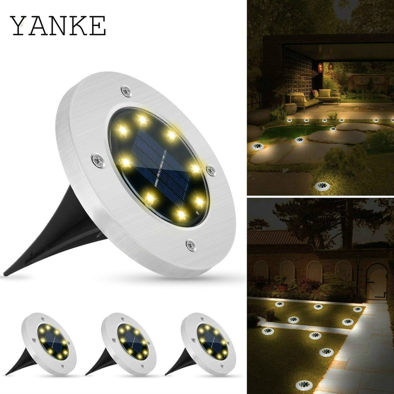 Yanke op zonne-energie werkende grondverlichting, waterdichte tuinpadverlichting met gazon, buitenverlichting met plug-in lamp