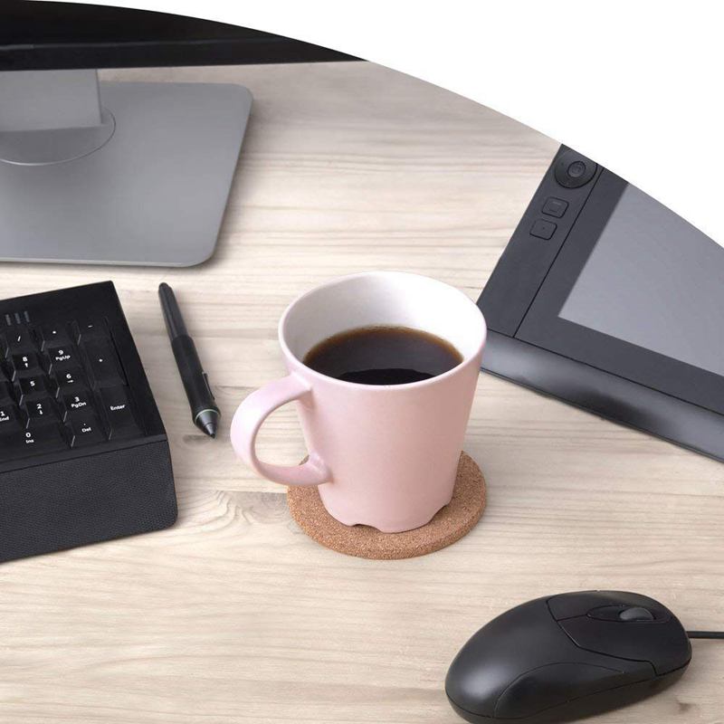 Natural Cork Coasters With Round 16pc Set with Metal Holder Storage Caddy – 1/5inch Thick, Absorbent, Eco-Friendly, Heat-Resista