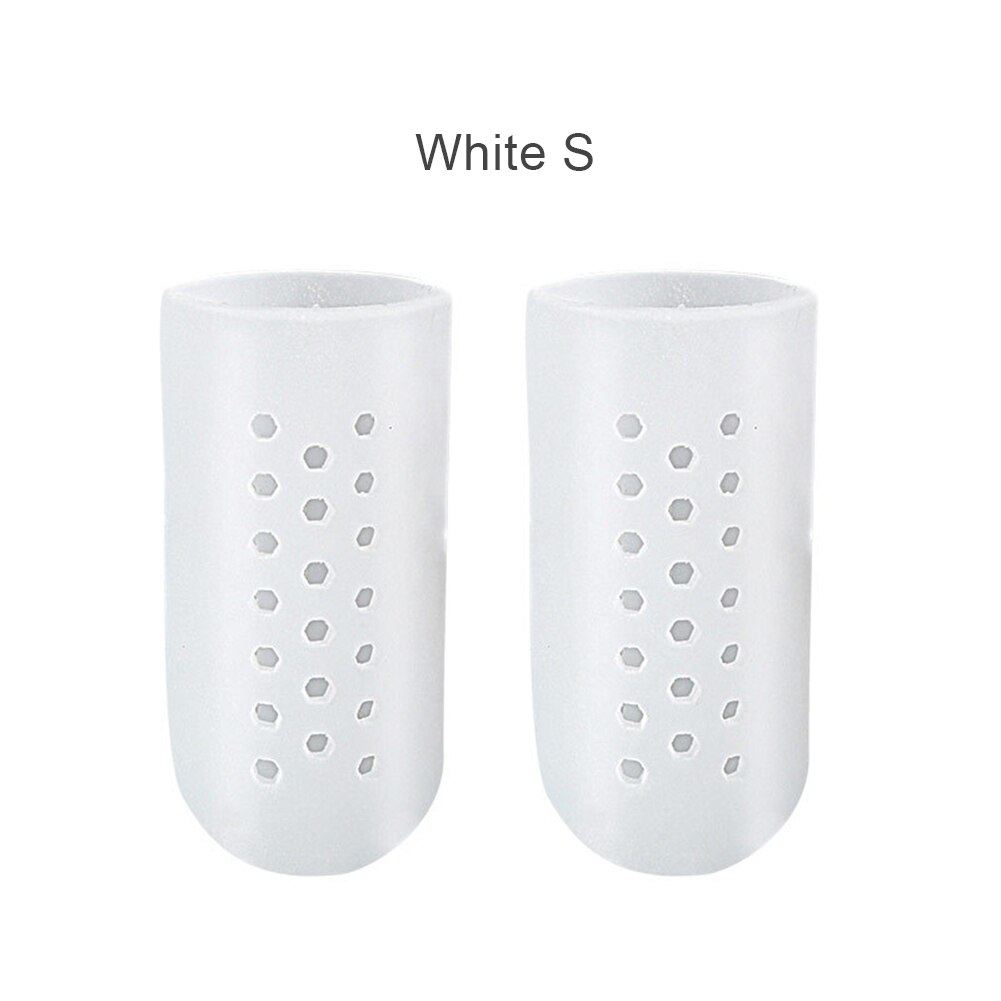 Protector de dedo gordo del pie, Protector de silicona suave y transpirable para el cuidado del pulgar, callos para pies, ampollas, funda para dedos, 2 piezas: White S