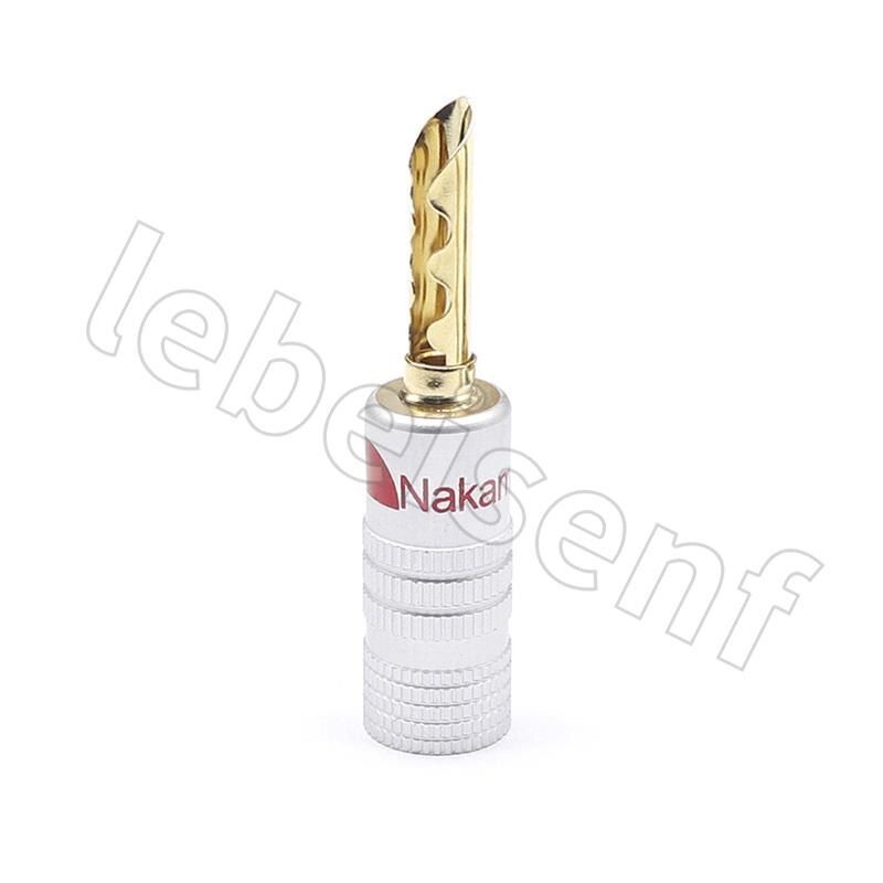 Nakamichi Bananen stecker 24K Gold Überzogene Kupfer BFA 4mm Banane stecker Männlich Lautsprecher stecker schwarz &Ampere; verrotten