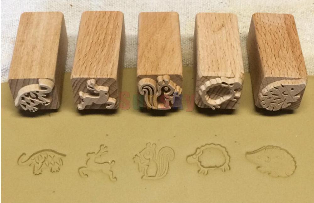 Aardewerk Keramische Tool Hout Textuur Stempel Puur Massief Hout Afdrukken Creatieve Tool Keramische Klei Kneden Afdrukken Chop: animal 5pc