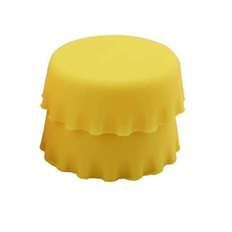 Tapa de botella de cerveza de silicona, cubierta conservante, tapa de botella, vinagre, corctel de soja, 3cm, tapón de vino, accesorios de Bar, 2/6/12 Uds.: Amarillo claro