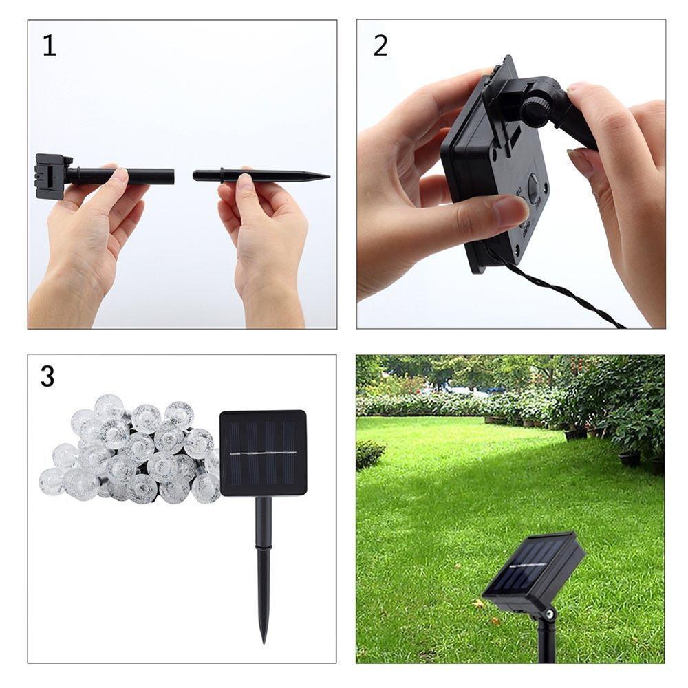 50 led solar havelamper led solcellelamper fe julekrystalkuglesnor lys vandtæt udendørs havebryllup hjem dekoration