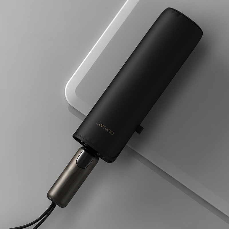 OLYCAT-paraguas para hombre, sombrilla totalmente automática de alta densidad, resistente a la lluvia, estilo Retro, para negocios, alta gama, para exteriores, 3 pliegues, 10k: Negro
