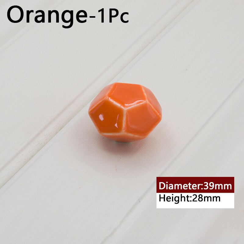 1Pc Enkele Gat Kledingkast Lade Trekt Deurklink Keramiek Kabinet Knop Met Schroef Meubilair Hardware: D