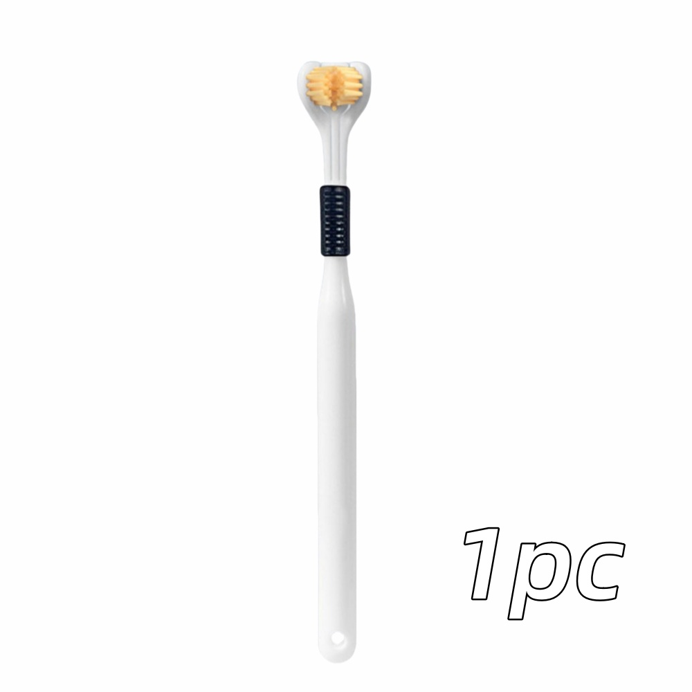 Cepillo de dientes de 3 lados de cerdas suaves, limpieza suave, cepillo de dientes para adultos para el cuidado completo de las encías, sensorial para autismo, herramienta de salud bucal, 4 Uds.: green