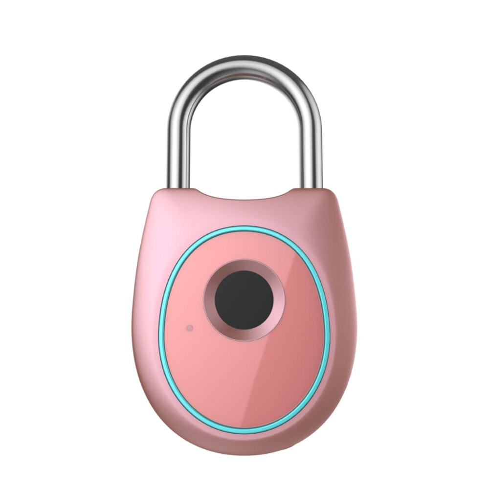 Clever-Fingerabdruck sperren Tragbare Elektrische Vorhängeschloss USB Aufladbare 0,5 s Schnell Entsperren Zink Legierung Metall robust Gepäck fallen Schloss: Rosa