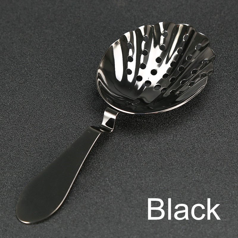 Shell Vintage Stainless Steel Julep Cocktail Strainer Copper Plated Gold Plated Bar Strainer Ice Strainer Bar Tool: Gunmetal Black
