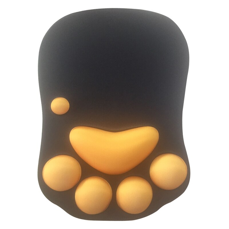 3D Mouse Pad Anime Silicone Cat Paw Mouse Pad Wrist Rest Support Memory Foam Mat L4MD: black