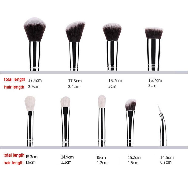 11 stuks/sets msq contour blush make-up foundation oogschaduw wenkbrauwpoeder make-up kwast cosmetische tools