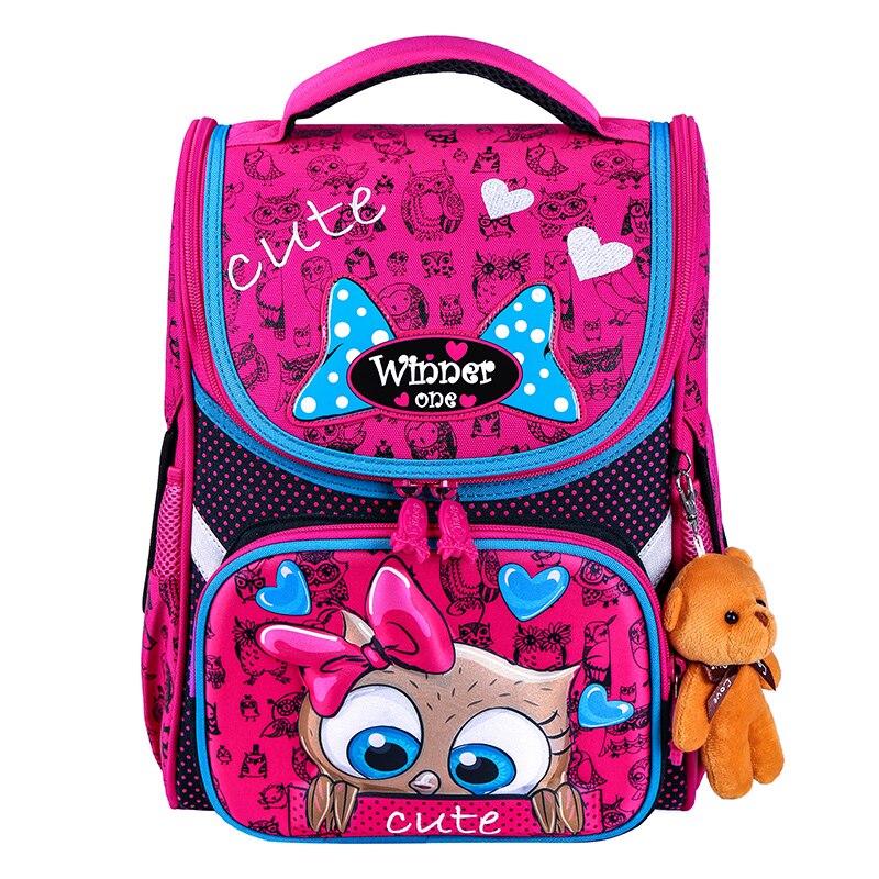 Mochilas escolares para niñas, mochilas escolares para niños, Mochila ortopédica con bonito oso, Mochila escolar para niños, Mochila: owl