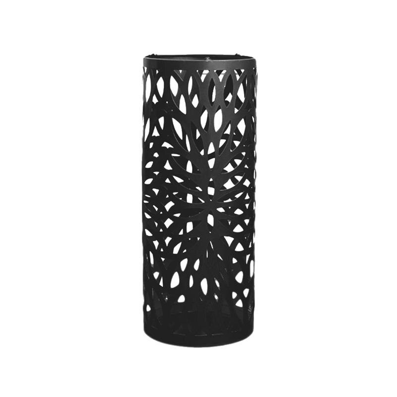 Hule paraplyholder rustfritt metall paraply arrangør opp  til 8 kapasitet til hjemmekontor restaurant (hvit): Svart