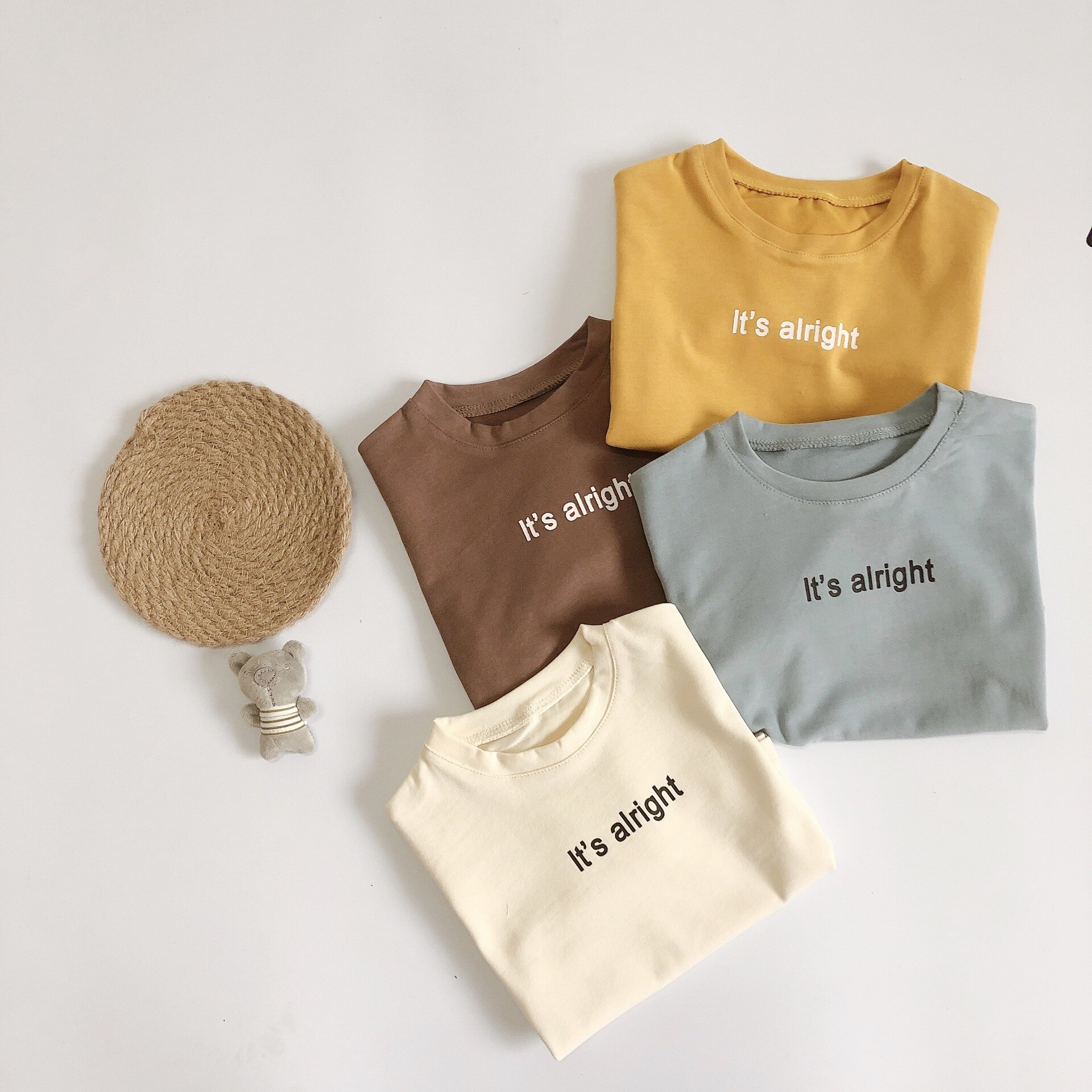 Lente Koreaanse Stijl Baby Jongens Meisjes Letters Gedrukt Lange Mouwen T Shirts 1-6 Jaar Jongens Kids Puur Katoen casual Tees