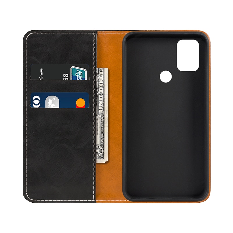 Pu leren portemonnee telefoonhoesje voor wiko view 5 flipcase voor wiko view 5 plus business case zachte siliconen achterkant