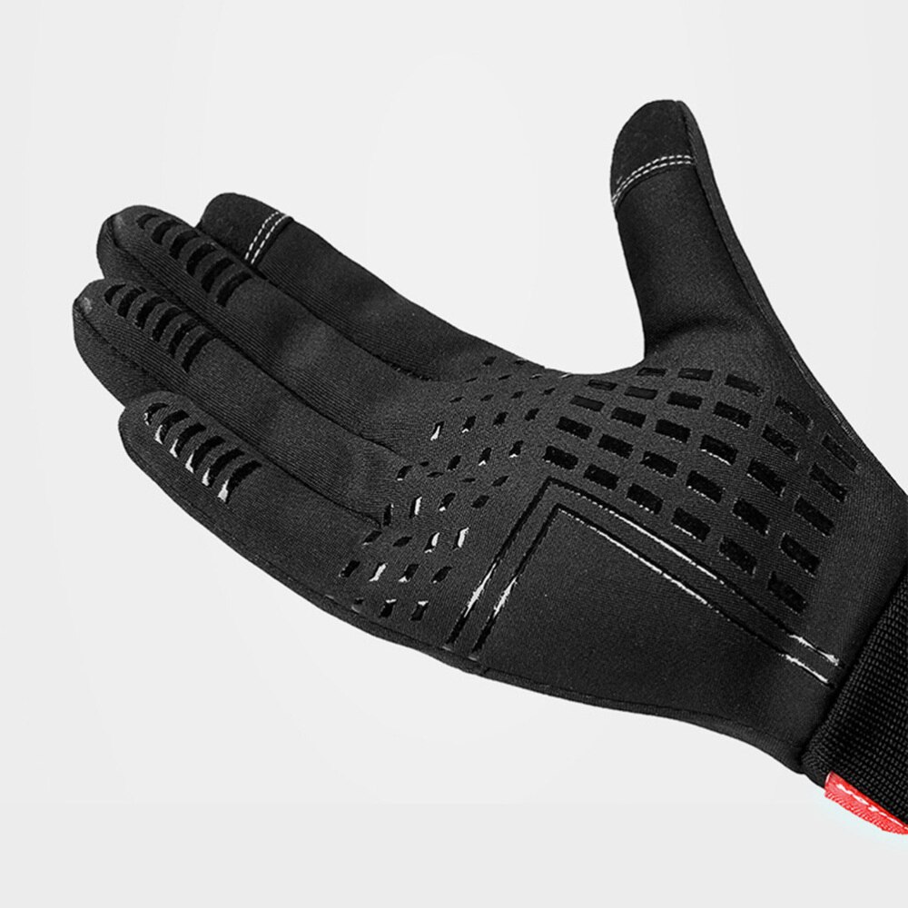 Manoplas cálidas impermeables y a prueba de viento para invierno, antideslizantes, con pantalla táctil, para senderismo y Camping, color negro, 1 par