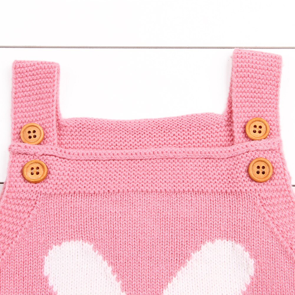Focusnorm Leuke Bunny Peuter Kids Baby Meisjes Jongens Gebreide Wollen Bretels Bodysuit Haar Bal Wol Outfit Kleding