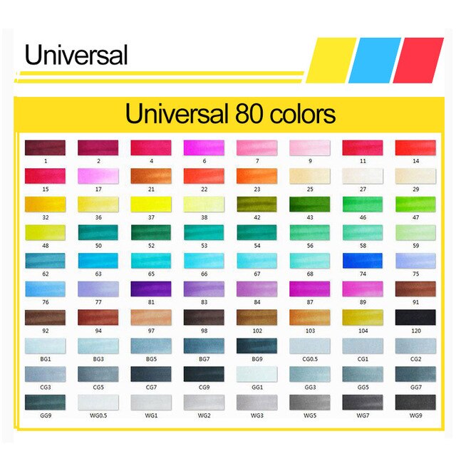 Conjunto de marcadores TouchFive de 30/40/60/80 colores, marcadores de dibujo de doble cabeza, tinta a base de Alcohol aceitoso, materiales de arte para dibujar: 80 universal