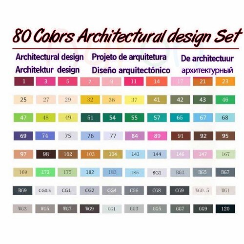 TOUCHNEW 30/40/60/80 Colors Art Markers Alcohol Based Markers Drawing Pen Set Manga Dual Headed Art Sketch Marker Pens: 80 house design