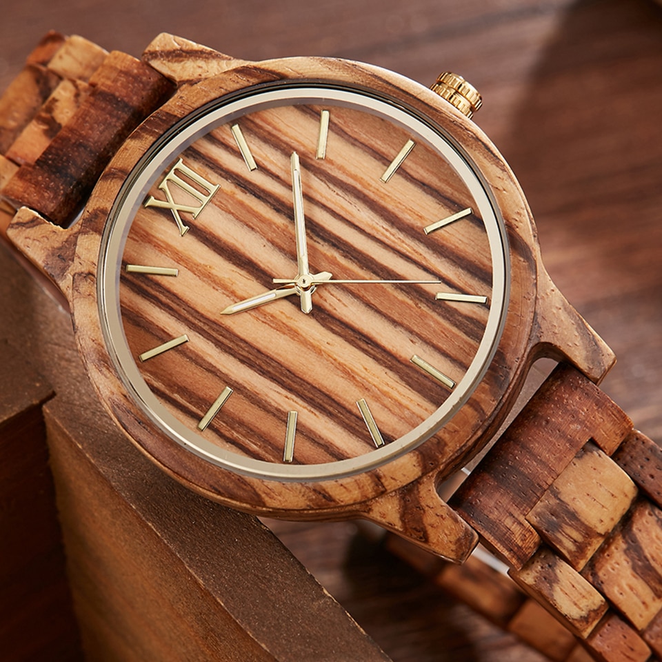Mnner voll Holz Uhr Natrliche Bambus Holz Gurt H...  Grandado