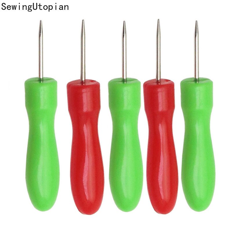 5Pcs Priem Pricker Gat Maker Tool Punch Naaien Stiksels Lederen Craft Leer Haak Voor Diy Handgemaakte Leathercraft Naald Gereedschap