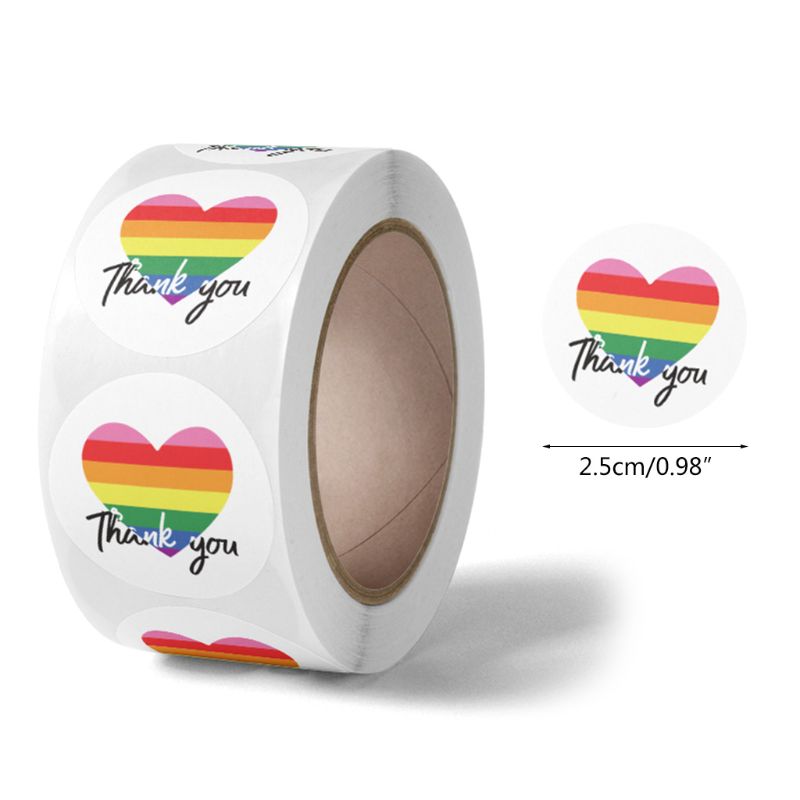 500 stk hjerte takke klistermærker segl etiket til lille butik bryllup pakke