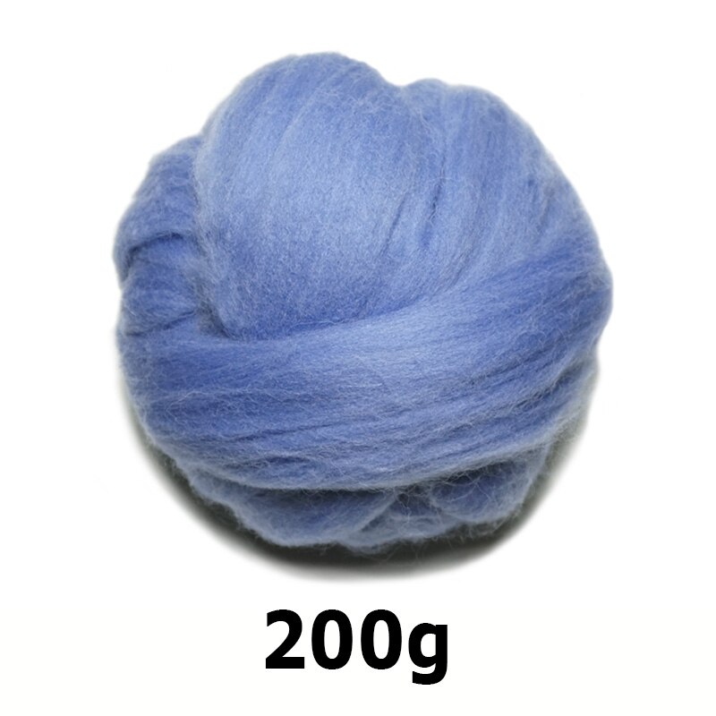 handgemaakte Wolvilt voor vilten 50g Denim blauw Perfect in Naald Vilt 23 #: 200g