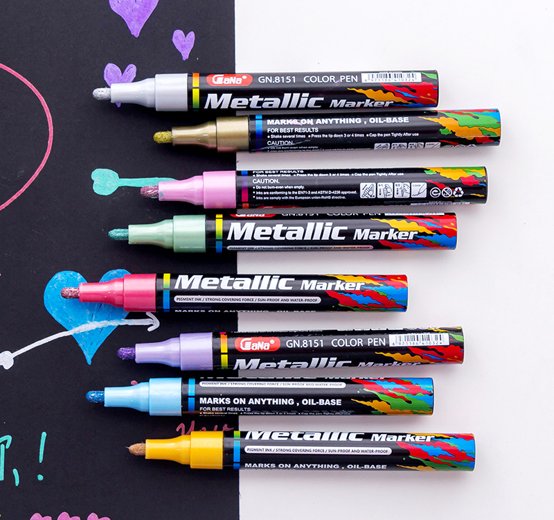 1Pcs Water-based Paint Metal Marker Pens Sharpie 3.0mm Gold Silver Ceramic Rock Glass Porcelain Mug Wood Fabric Canvas Painting