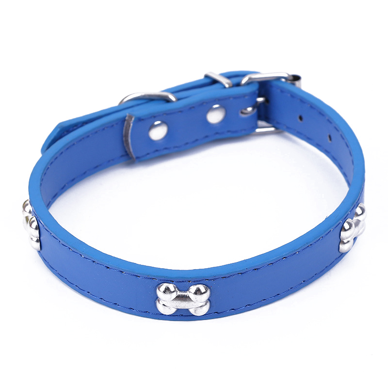 Transer Hond Levert Alligator PU Leer Bot Huisdier Ketting Accessoire Dierenwinkel Halsband Voor Kleine Middelgrote Hond, maat S M L: Blauw / S