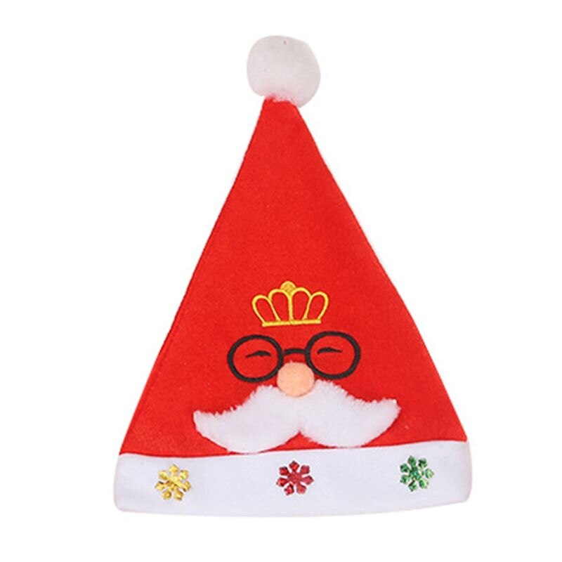 Enfants noël pompon chapeau brodé barbe blanche père noël lunettes Carto 2XPC:  A Crown
