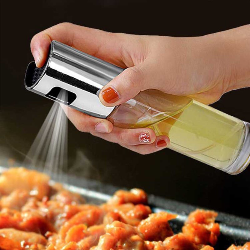 Stainless Steel Olive Oil Spray Bottle Kitchen Gadgets Portable Oil Pot Sprayer BBQ Cookware Tools Household Accessories Sets