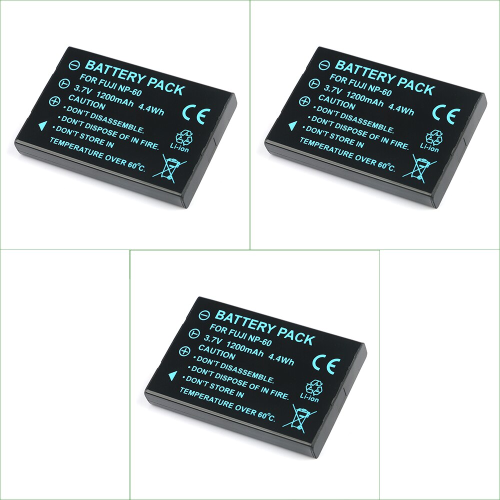 NP60 NP-60 L1812A L1812B Cámara batería + cargador para HP Photosmart R07 R507 R607 R707 R717 R725 R727 R837 R927 R937 R967: 3PC Battery
