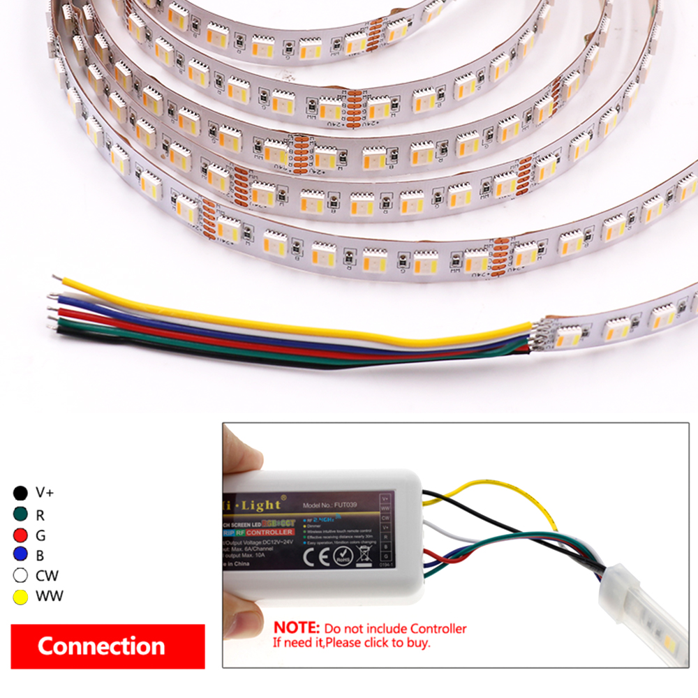 5 Colors in 1 Chip LED Strip 12V 24V RGBW RGBWW RGBCCT 30LEDs/M 60LEDs/M 96LED/M Waterproof LED Tape Flexible LED Ribbon ,5M