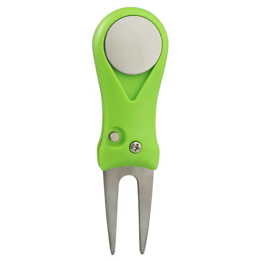 1 Pcs Steel Golf Divot Repair Switchblade Tool Pitch Groove Cleaner Golf Pitchfork Golf Accessories Putting Green Fork: Green