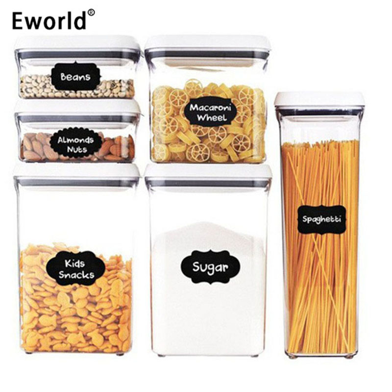 Eworld 40 Stks/set Home Keuken Potten Schoolbord Stickers Krijtbord Lables 20.5*23 cm Nuttig Voor Keuken Organizer