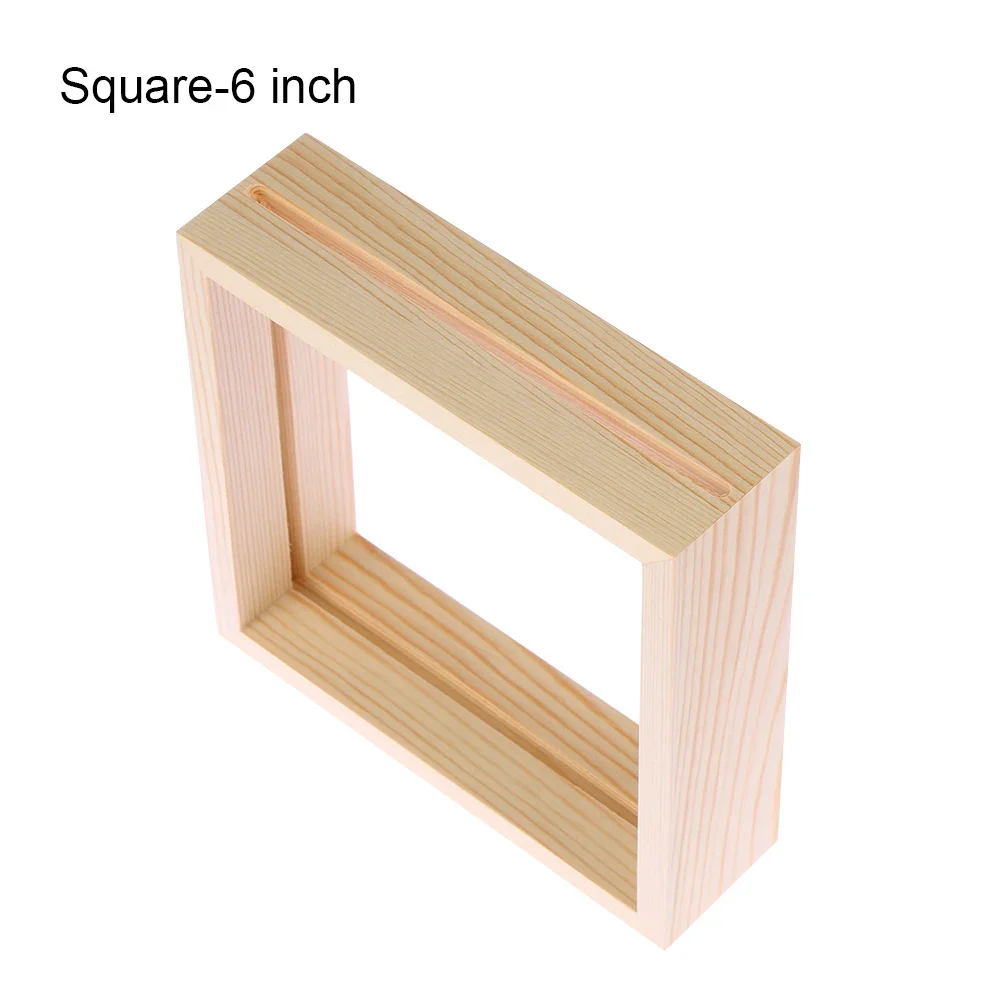 Marco de fotos Vintage de madera para decoración del hogar, Mini marcos de fotos, soporte para muestras de plantas, marco artesanal, decoración de boda: square-6 inch