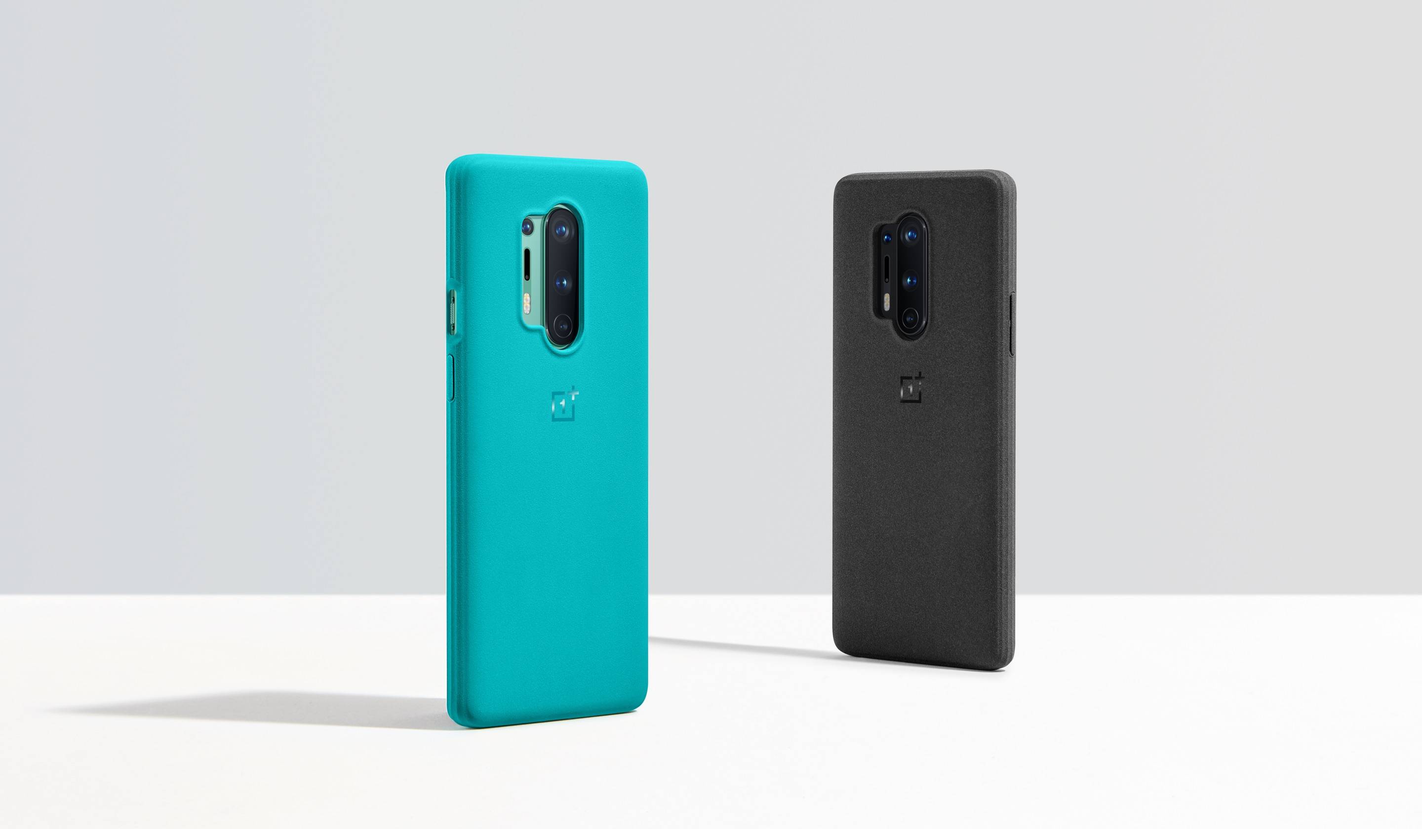 100% originale Ufficiale OnePlus 8 /8 pro Caso Della Copertura di Arenaria Del Respingente Ciano Karbon in Fibra di nylon Antiurto Posteriore