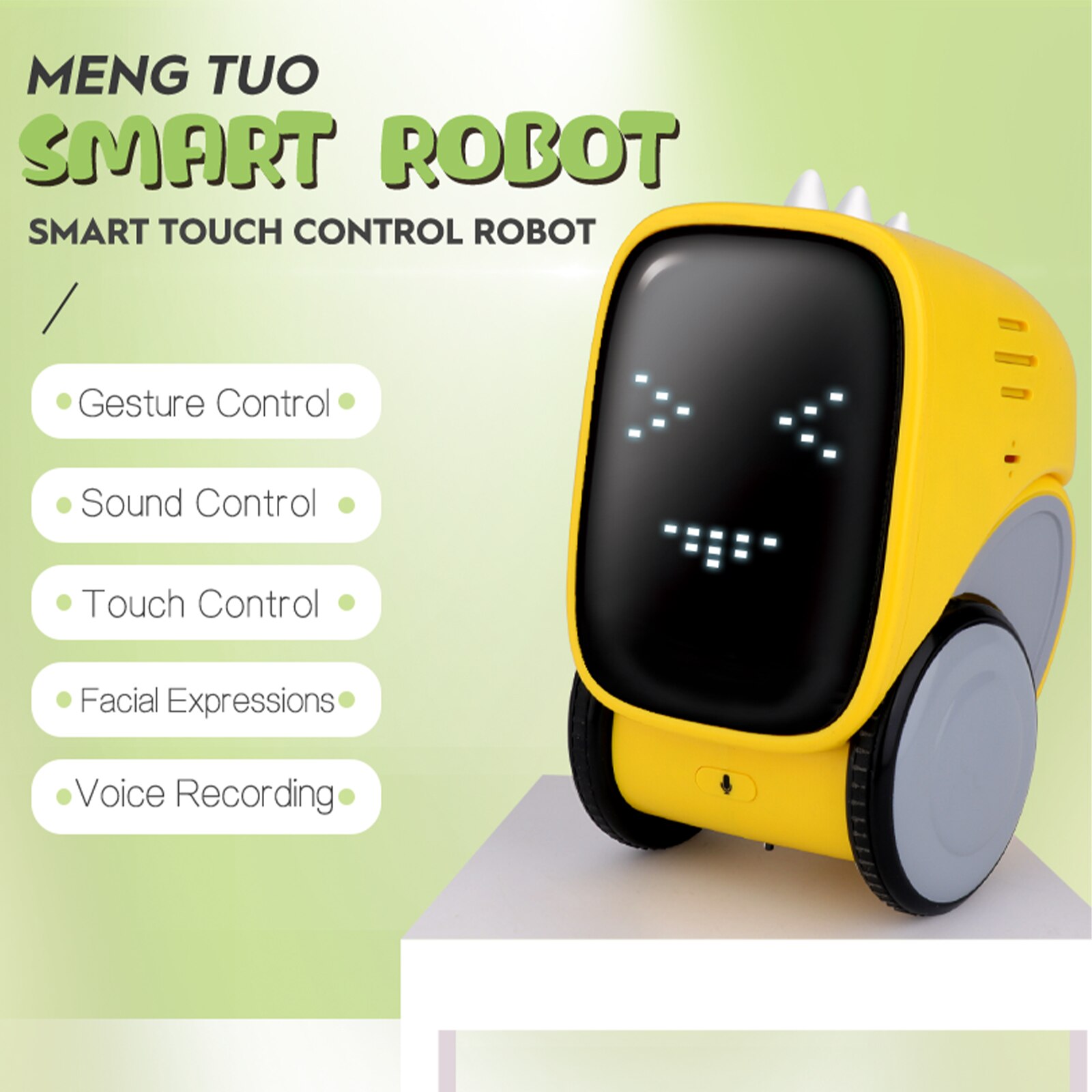 Intelligent Smart Talking Robot Facial Expression Voice Recording Touch Sensor Gesture Control Mini Robotics Educational