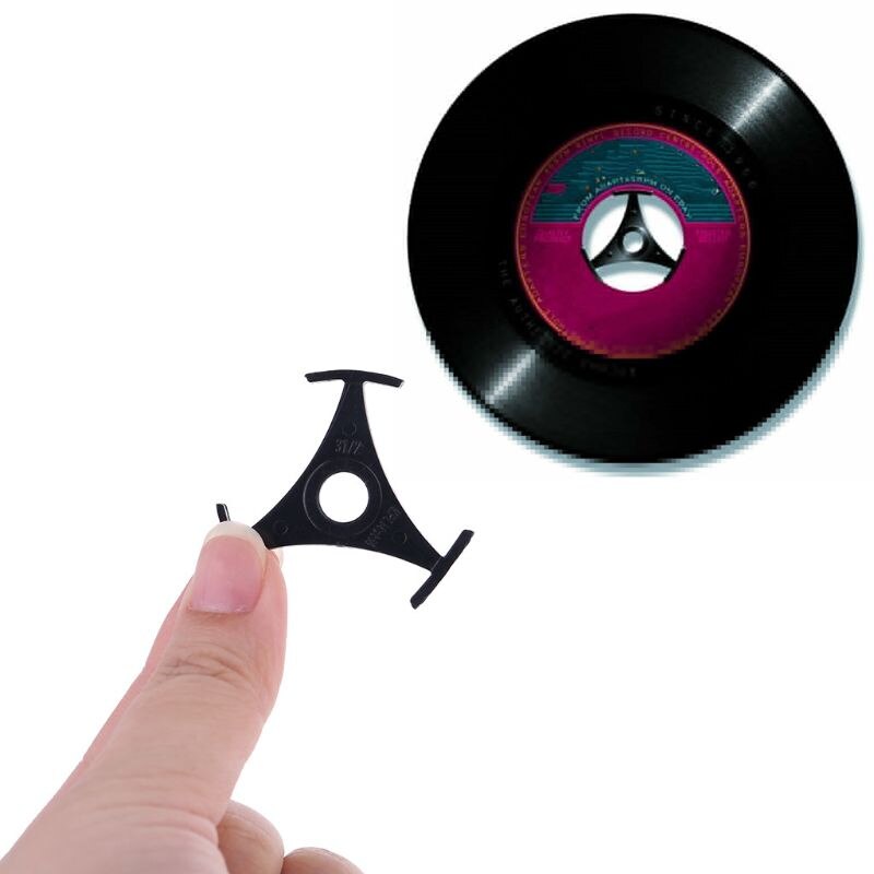 Durable 7 pulgadas vinilo registro Adaptador convertidor para 45RPM tocadiscos fonógrafo Accesorios negro 5 uds