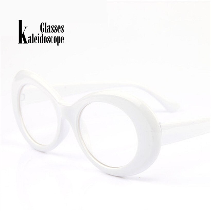 Kalejdoskop briller kvinder clout briller mænd kurt cobain briller vintage ovale solbriller gennemsigtige lyserøde linser briller