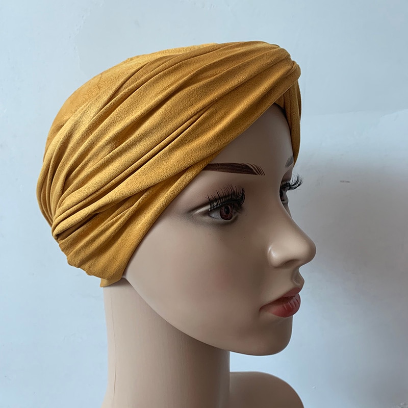 Moslim Vrouwen Suede Innerlijke Hijab Caps Vrouwelijke Hoofd Wrap Sjaals Turbante Mujer India Africain Hoed Tulband Femme Musulman