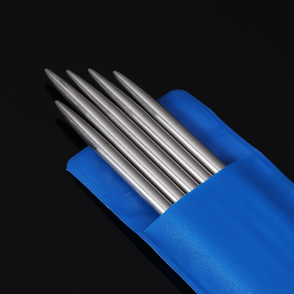Agujas de tejer rectas de acero inoxidable, ganchos de ganchillo de Metal, juego de manualidades de tejido de suéter DIY, accesorios de herramientas de punto, 5 piezas
