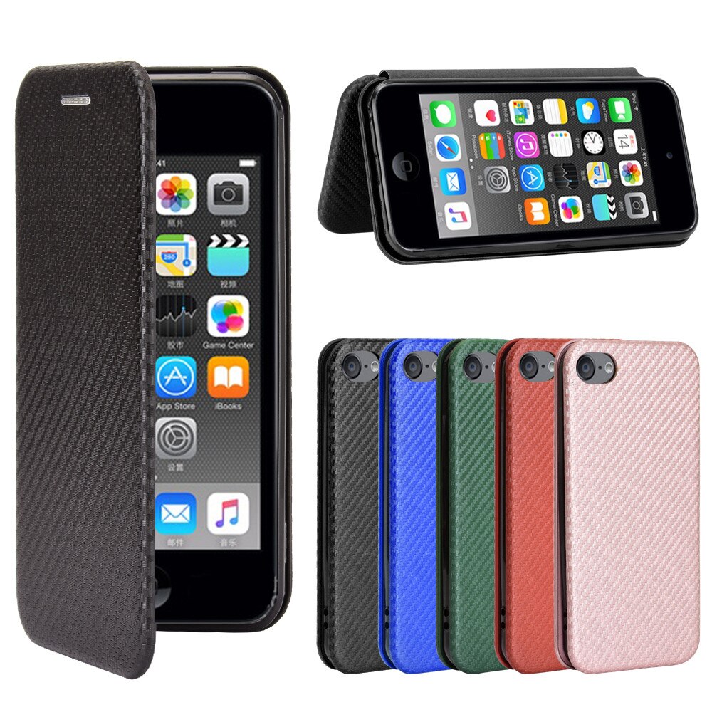 For Apple iPod Touch 5 6 7 Luxury Carbon Fiber Skin Magnetic Adsorption Case For Apple iPod Touch5 Touch6 Touch7 Phone Bag